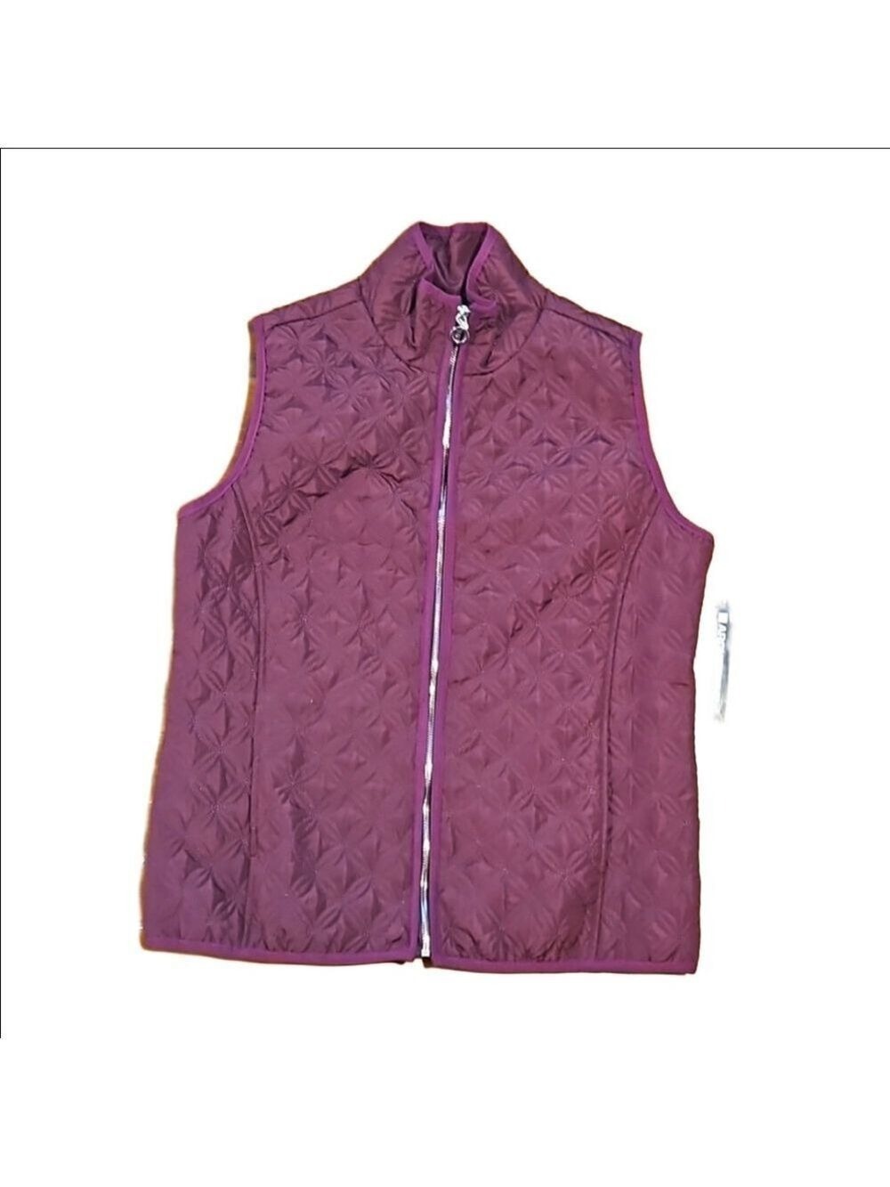 ARCHITECT NWT WOMEN'S PURPLE SLEEVELESS FLORAL QUILTED ZIP-UP VEST SIZE MP